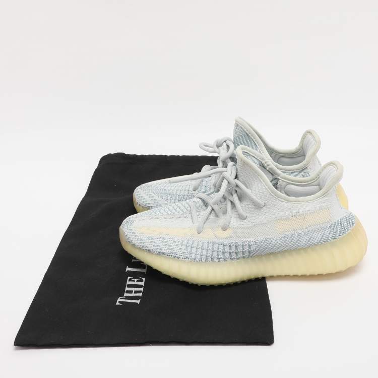 Pre Owned Yeezy x Adidas Cloud/White Knit Fabric Boost 350 V2 Low Top Sneakers Size 36