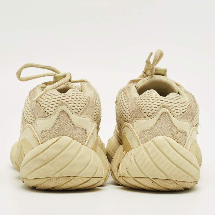 Pre Owned Yeezy x Adidas Yellow Mesh and Suede 500 Super Moon Yellow Sneakers Size 42