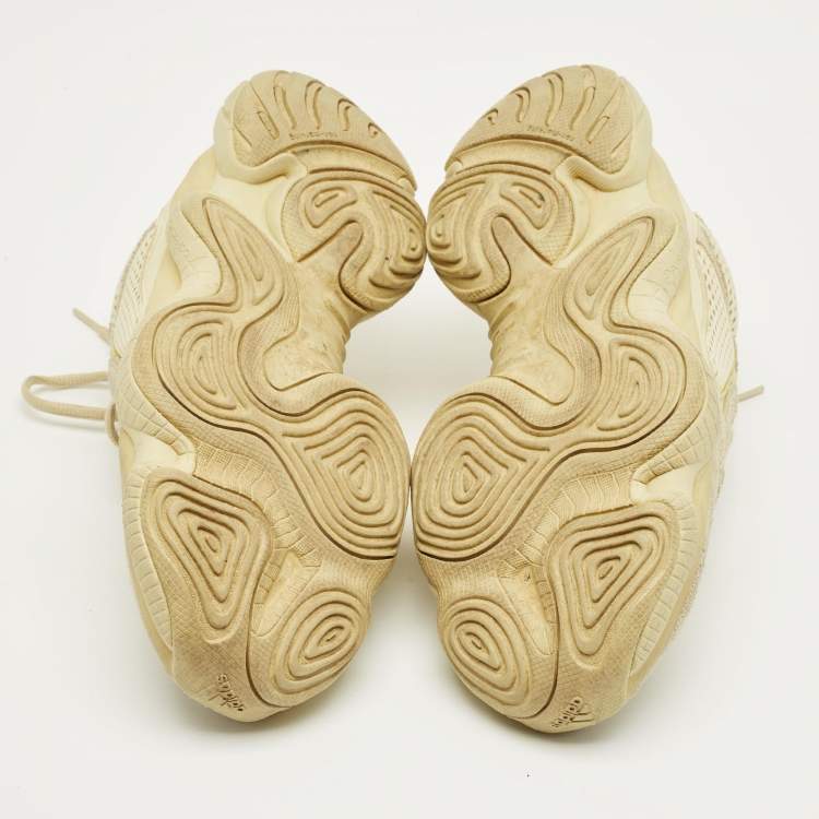 Pre Owned Yeezy x Adidas Yellow Mesh and Suede 500 Super Moon Yellow Sneakers Size 42