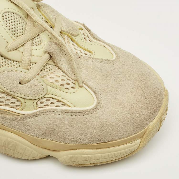 Pre Owned Yeezy x Adidas Yellow Mesh and Suede 500 Super Moon Yellow Sneakers Size 42