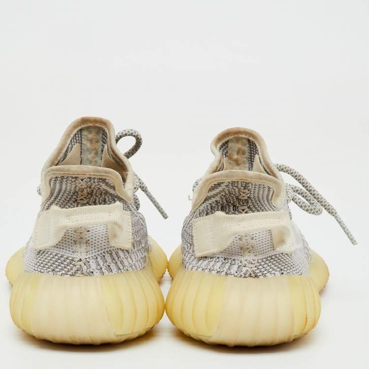 Pre Owned Yeezy x Adidas Grey Knit Fabric Boost 350 V2 Static Non Reflective Sneakers Size 37 1/3