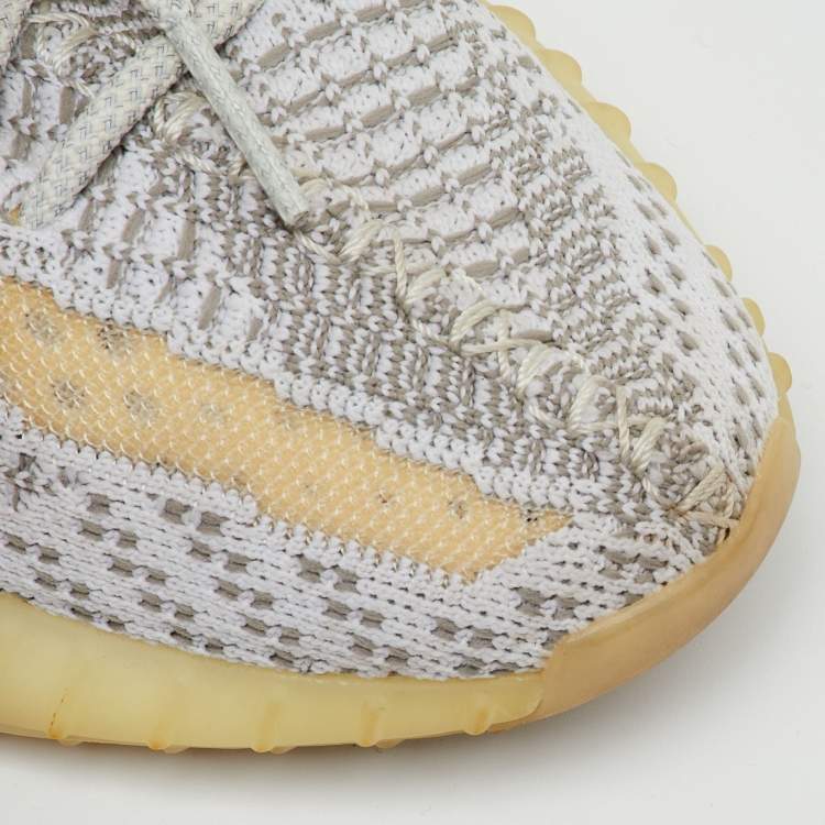 Pre Owned Yeezy x Adidas Grey Knit Fabric Boost 350 V2 Static Non Reflective Sneakers Size 37 1/3