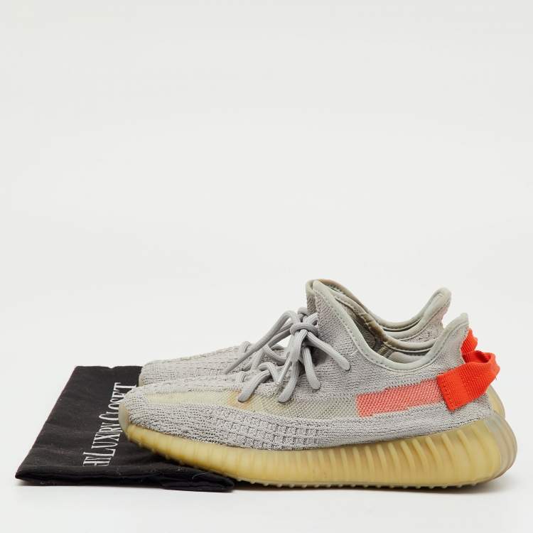 Pre Owned Yeezy x Adidas Grey Knit Fabric Boost 350 V2 Tail Light Sneakers Size 37 1/3