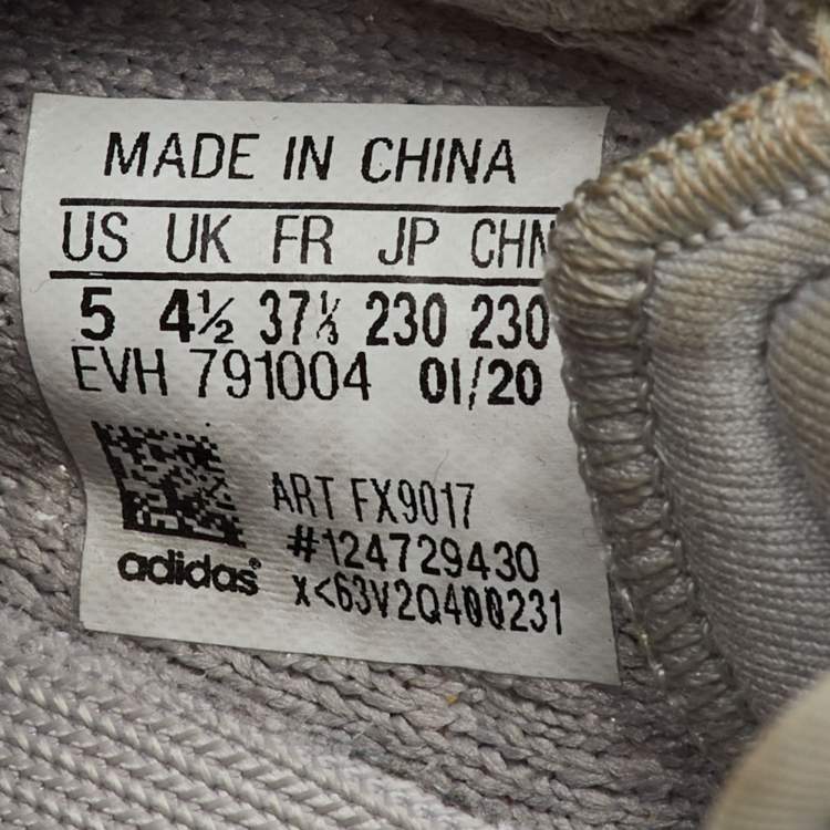 Pre Owned Yeezy x Adidas Grey Knit Fabric Boost 350 V2 Tail Light Sneakers Size 37 1/3