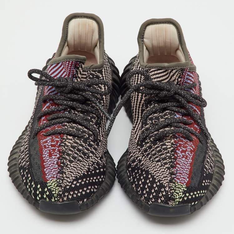 Pre Owned Yeezy x Adidas Multicolor Knit Fabric Boost 350 V2 Yecheil Sneakers Size 36 2/3
