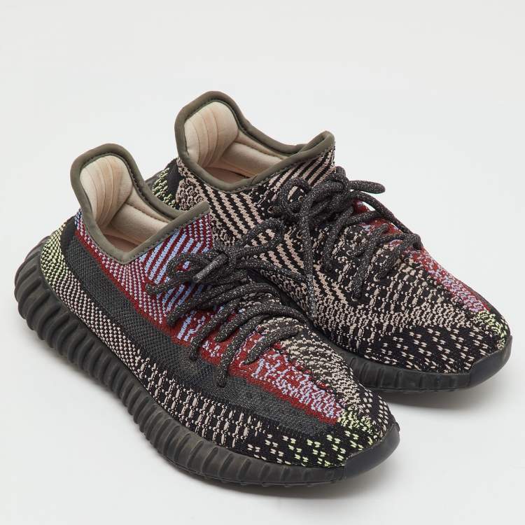Pre Owned Yeezy x Adidas Multicolor Knit Fabric Boost 350 V2 Yecheil Sneakers Size 36 2/3