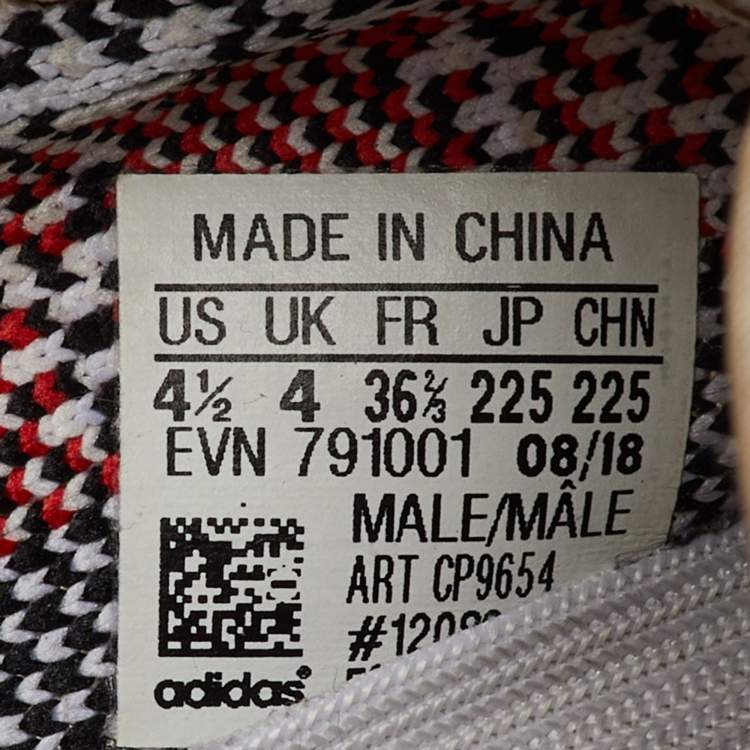 Pre Owned Yeezy x Adidas White/Black Knit Fabric Boost 350 V2 Zebra Sneakers Size 36 2/3