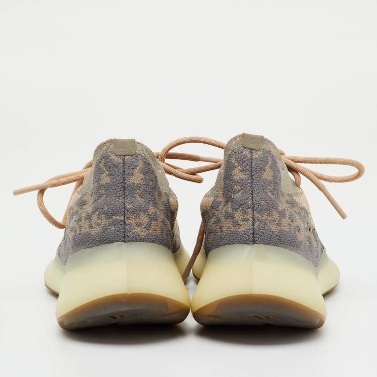 Pre Owned Yeezy x Adidas Grey/Beige Knit Fabric Boost 380 Mist Non-Reflective Sneakers Size 37 1/3