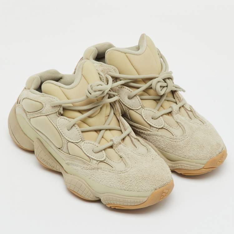 مملوكة مسبقًا Yeezy x Adidas Cream Suede and Neoprene Yeezy 500 Stone Sneakers Size 37 1/3