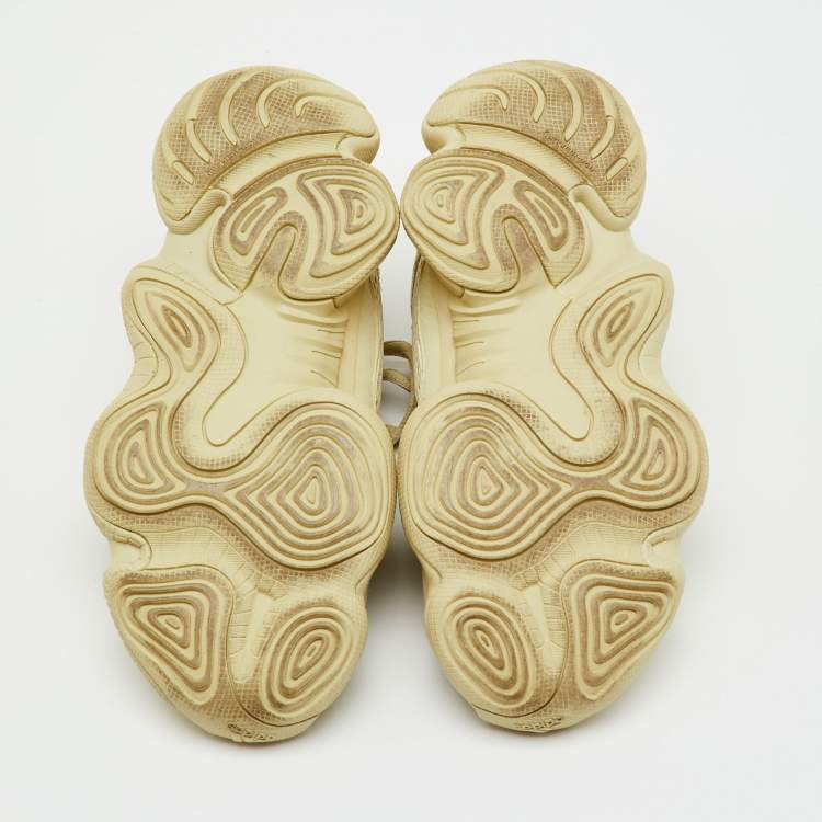Pre Owned Yeezy x Adidas Cream Suede and Mesh Yeezy 500 Super Moon Yellow Sneakers Size 37 1/3