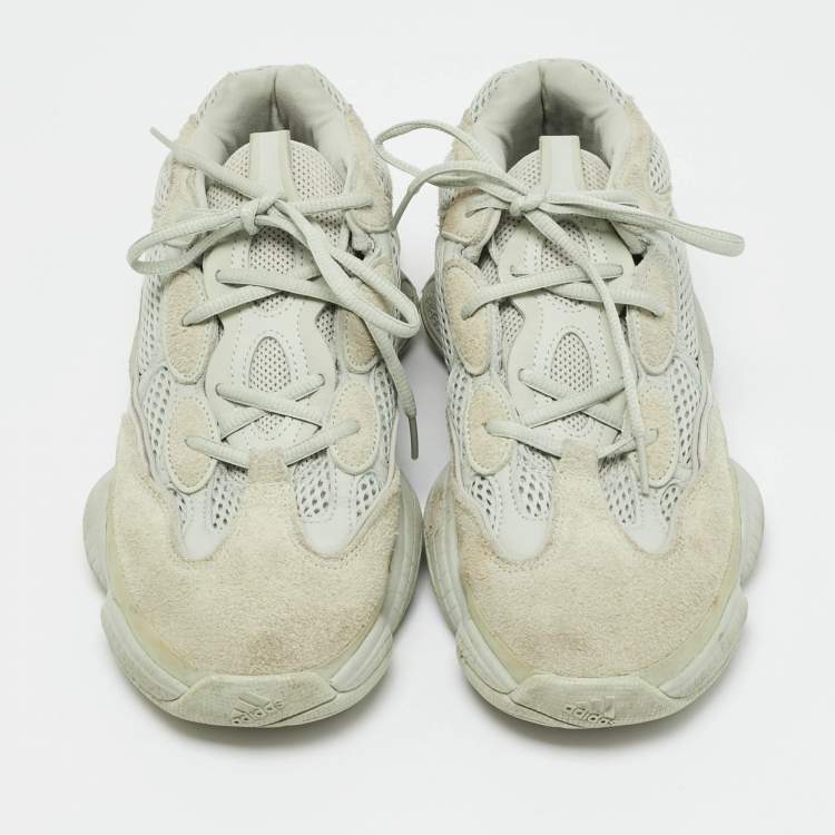 Pre Owned Yeezy x Adidas Grey Leather and Mesh 500 Salt Sneakers Size 42