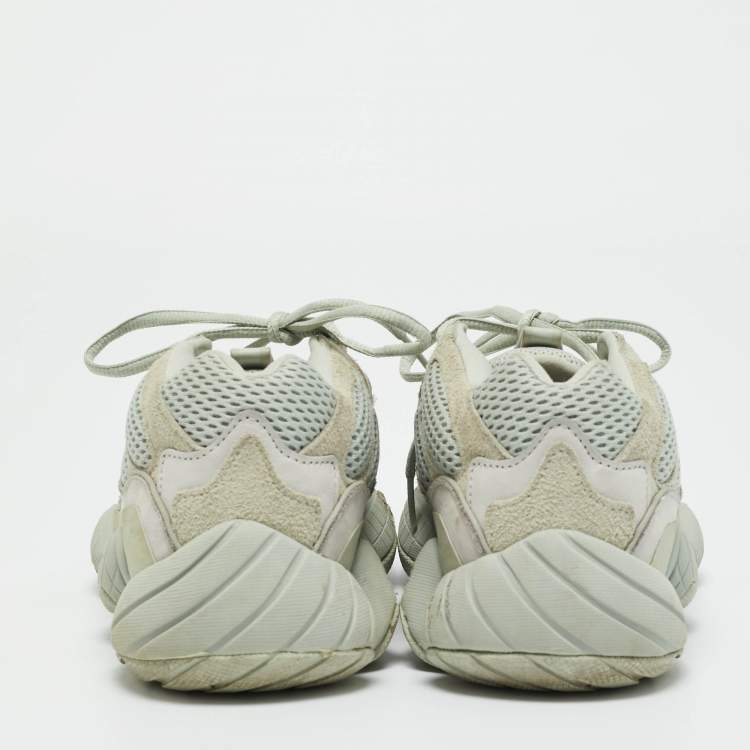 Pre Owned Yeezy x Adidas Grey Leather and Mesh 500 Salt Sneakers Size 42
