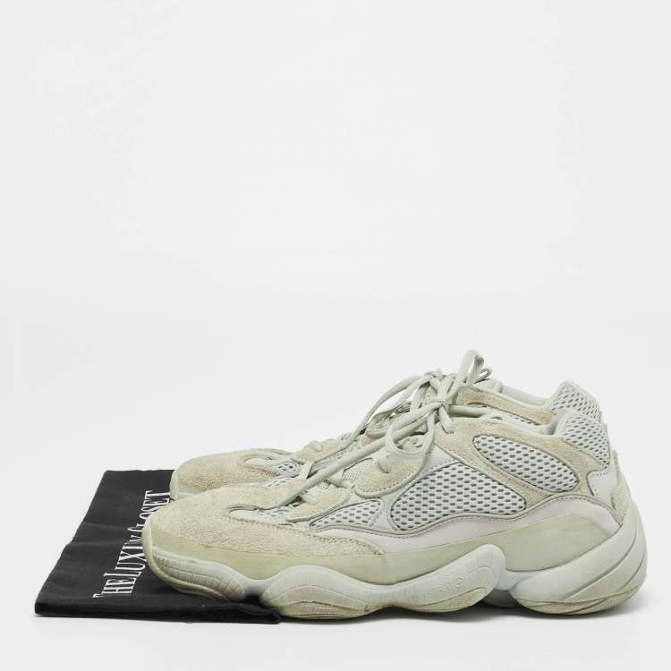Pre Owned Yeezy x Adidas Grey Leather and Mesh 500 Salt Sneakers Size 42