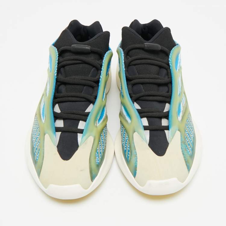 Pre Owned Yeezy x Adidas Blue/White Knit Fabric 700 V3 Arzareth Sneakers Size 42 2/3