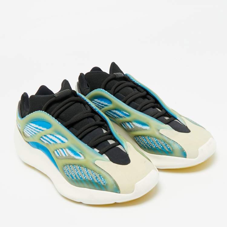 Pre Owned Yeezy x Adidas Blue/White Knit Fabric 700 V3 Arzareth Sneakers Size 42 2/3