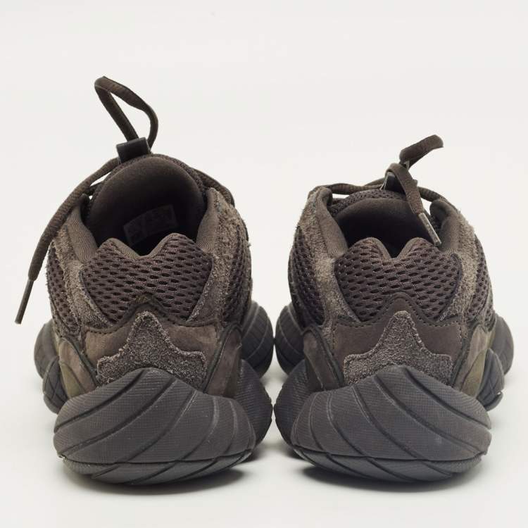 Pre Owned Yeezy x Adidas Black Mesh and Suede 500 Utility Black Sneakers Size 38