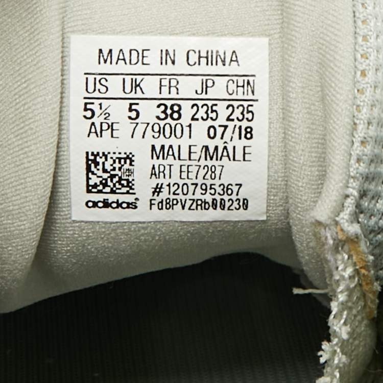 Pre Owned Yeezy x Adidas Grey Leather and Mesh 500 Salt Sneakers Size 38