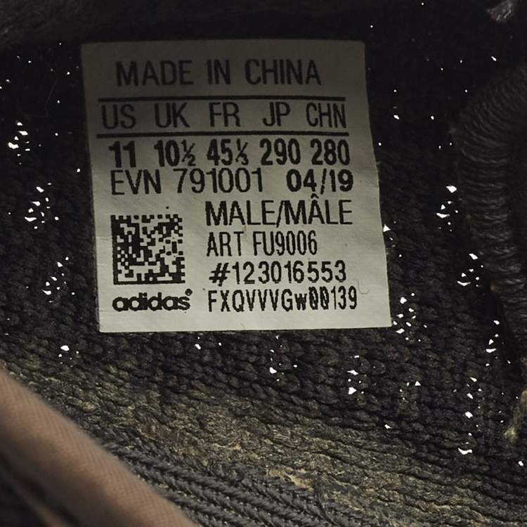 Pre Owned Yeezy x Adidas Boost 350 V2 Black (Non-Reflective) Size 45 1/3 Black Knit Fabric Low Top Sneakers