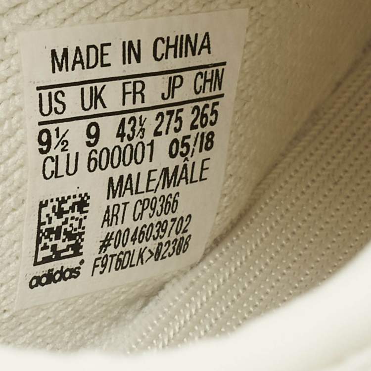 Pre Owned Yeezy x Adidas Boost 350 V2 Cream Size 43 1/3 White Knit Fabric Low Top Sneakers