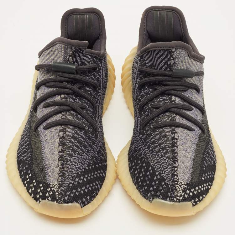 Pre Owned Yeezy x Adidas Boost 350 V2 Size 38 Black/Grey Knit Fabric Low Top Sneakers