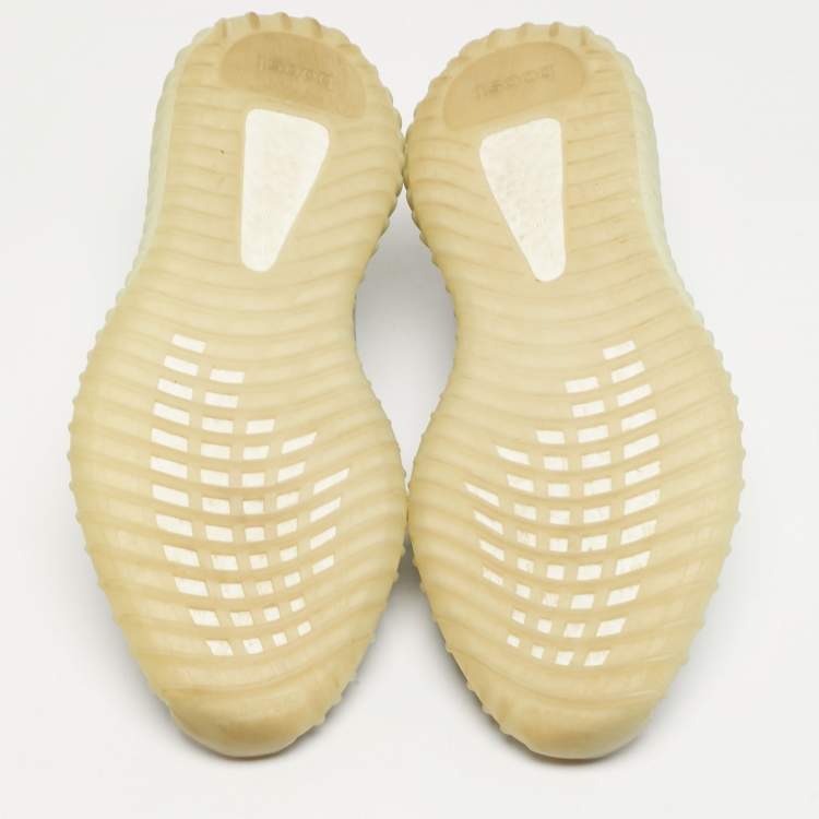 Pre Owned Yeezy x Adidas Boost 350 V2 Size 44 Grey Knit Fabric Low Top Sneakers