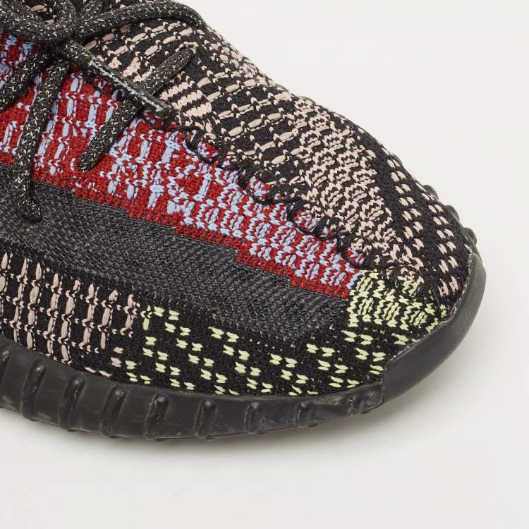 Pre Owned Yeezy x Adidas Boost 350 V2 Size 44.5 Multicolor Knit Fabric Low Top Sneakers