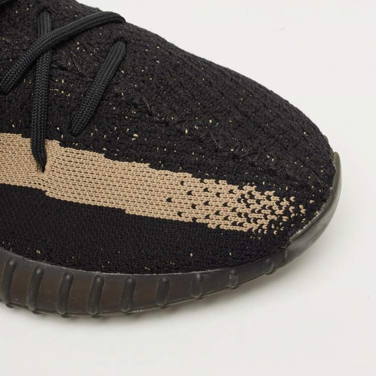 Pre Owned Yeezy x Adidas 350 V2 Size 44 Black Knit Fabric Low Top Sneakers