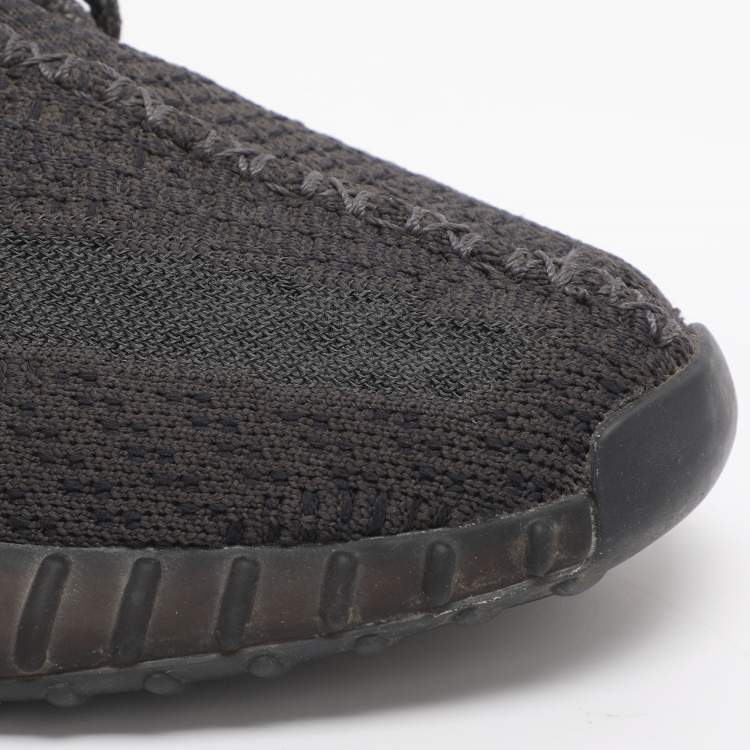 Pre Owned Yeezy x Adidas Boost 350 V2 Size 44 2/3 Black Knit Fabric Low Top Sneakers