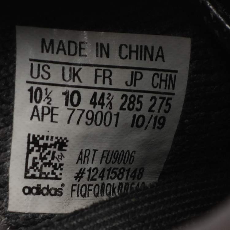 Pre Owned Yeezy x Adidas Boost 350 V2 Size 44 2/3 Black Knit Fabric Low Top Sneakers