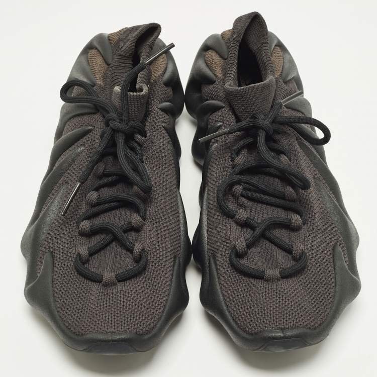Pre Owned Yeezy x Adidas 450 Dark Slate Size 46 2/3 Black Knit Fabric Low Top Sneakers