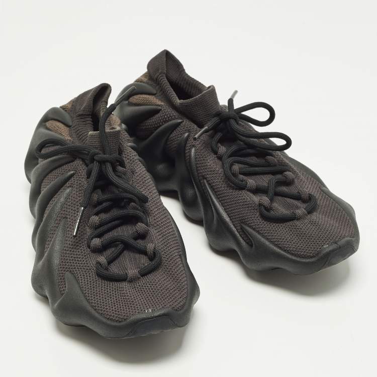 Pre Owned Yeezy x Adidas 450 Dark Slate Size 46 2/3 Black Knit Fabric Low Top Sneakers