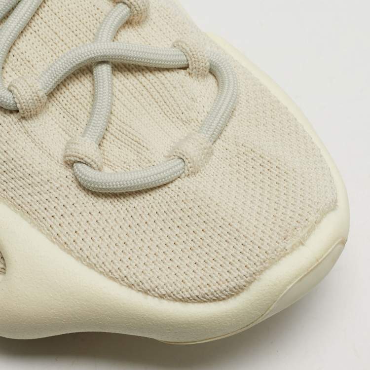 Pre Owned Yeezy x Adidas 450 Cloud White Size 46 2/3 Off White Knit Fabric Low Top Sneakers