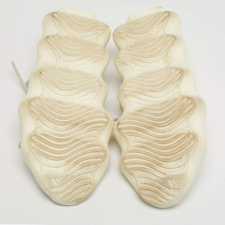 Pre Owned Yeezy x Adidas 450 Cloud White Size 46 2/3 Off White Knit Fabric Low Top Sneakers