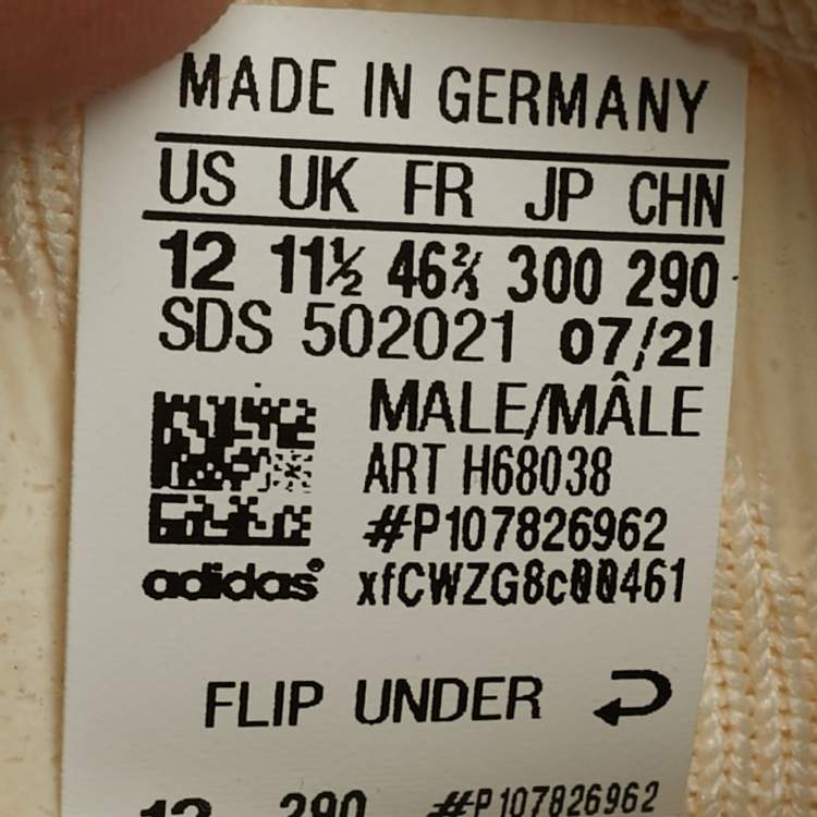 Pre Owned Yeezy x Adidas 450 Cloud White Size 46 2/3 Off White Knit Fabric Low Top Sneakers