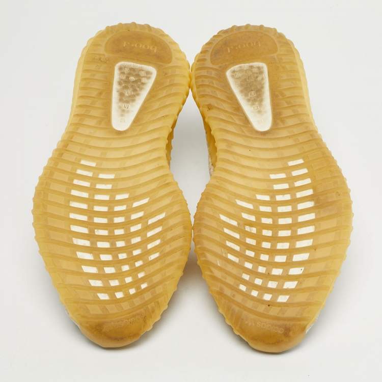 Pre Owned Yeezy x Adidas 350 V2 Light Size 47.5 Two Tone Knit Fabric Low Top Sneakers