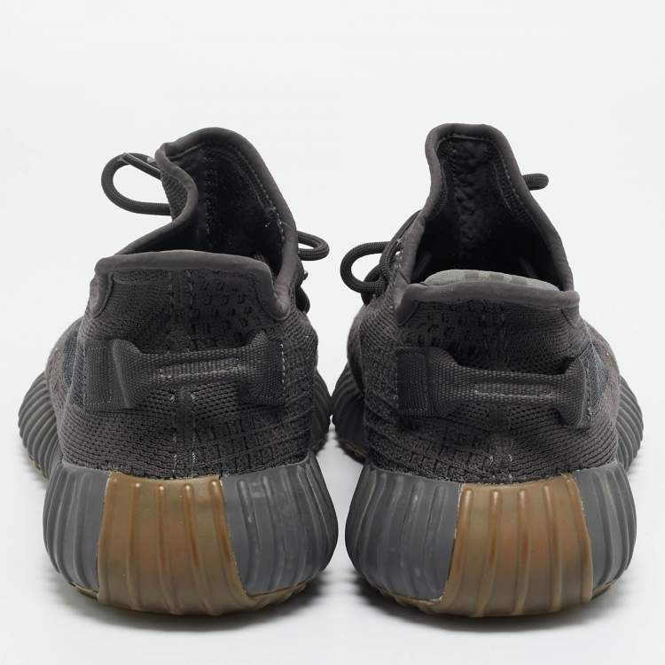 مملوكة مسبقًا Yeezy x Adidas Boost 350 V2 Cinder Size 47.5 Grey Knit Fabric Low Top Sneakers