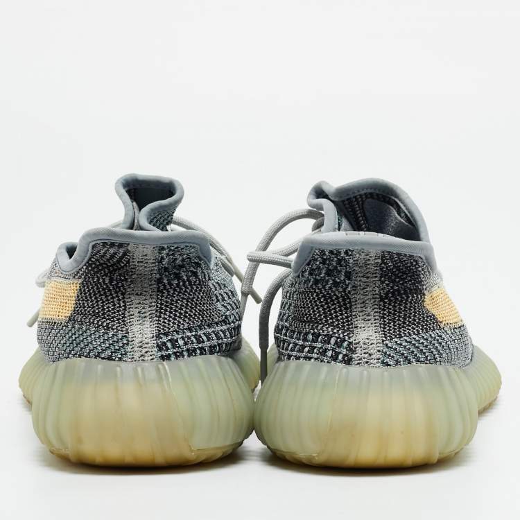 Pre Owned Yeezy x Adidas Boost 350 V2 Ash Blue Size 42 Multicolor Knit Fabric Low Top Sneakers