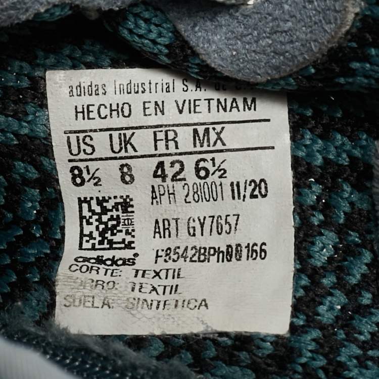 Pre Owned Yeezy x Adidas Boost 350 V2 Ash Blue Size 42 Multicolor Knit Fabric Low Top Sneakers