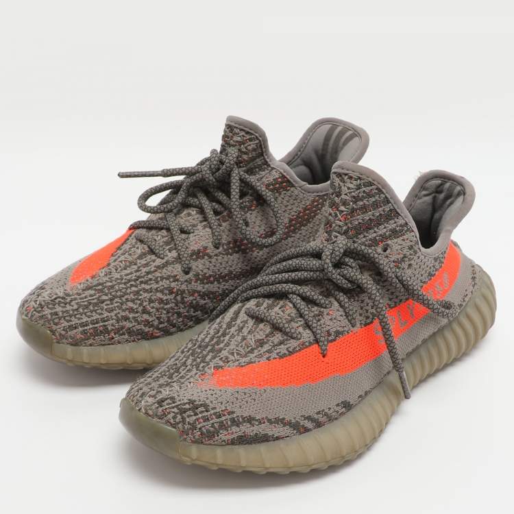 Pre Owned Yeezy x Adidas Boost 350 V2 Size 39 1/3 Beluga Knit Fabric Low Top Sneakers