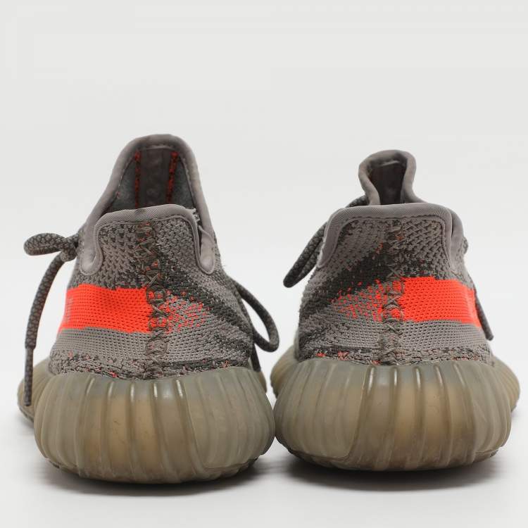 Pre Owned Yeezy x Adidas Boost 350 V2 Size 39 1/3 Beluga Knit Fabric Low Top Sneakers