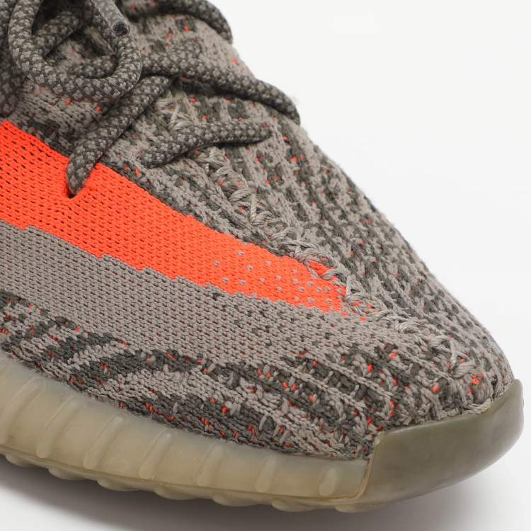 Pre Owned Yeezy x Adidas Boost 350 V2 Size 39 1/3 Beluga Knit Fabric Low Top Sneakers