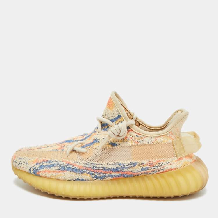 مملوكة مسبقًا Yeezy x Adidas Boost 350 V2 MX Oat Size 39 1/3 Multicolor Knit Fabric Low Top Sneakers