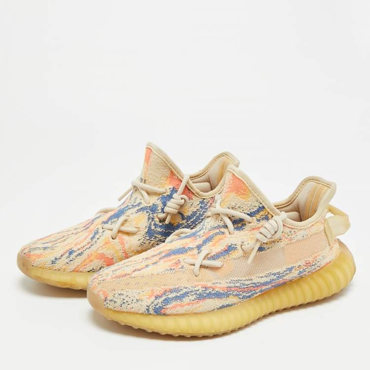 مملوكة مسبقًا Yeezy x Adidas Boost 350 V2 MX Oat Size 39 1/3 Multicolor Knit Fabric Low Top Sneakers