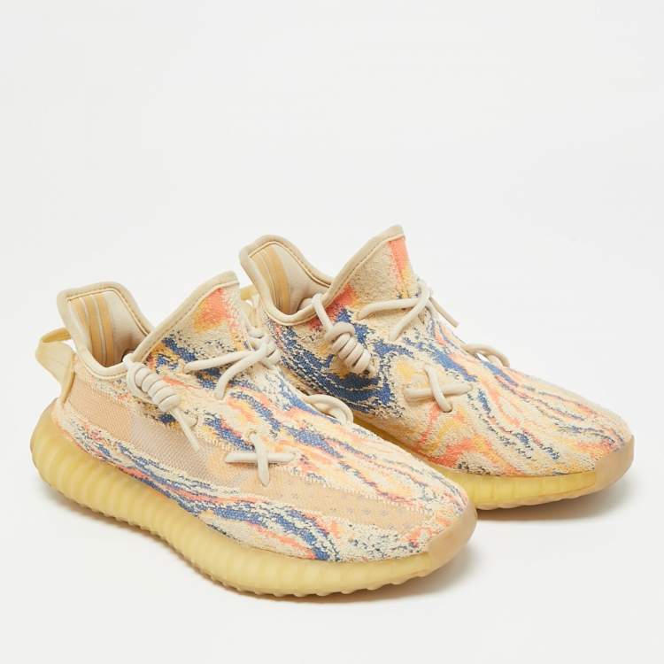 مملوكة مسبقًا Yeezy x Adidas Boost 350 V2 MX Oat Size 39 1/3 Multicolor Knit Fabric Low Top Sneakers