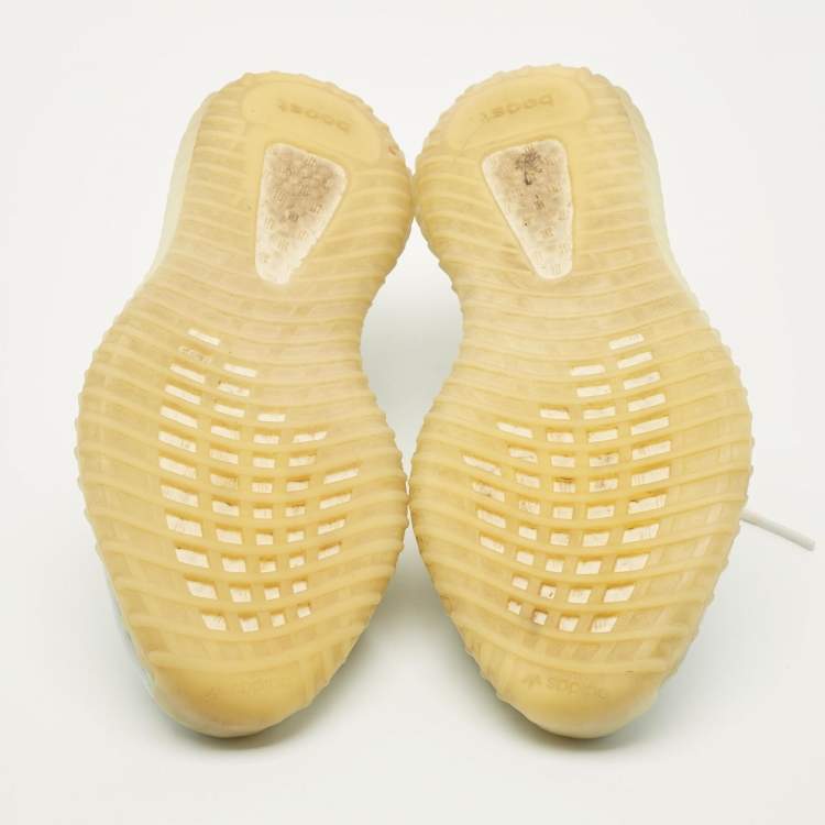 Pre Owned Yeezy x Adidas Boost 350 V2 Size 46.5 Blue/White Mesh Mono Ice Lace Up Sneakers