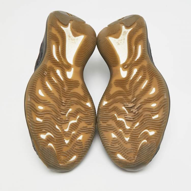 Pre Owned Yeezy x Adidas Boost 380 Size 44.5 Black/Brown Knit Fabric Onyx RF Low Top Sneakers