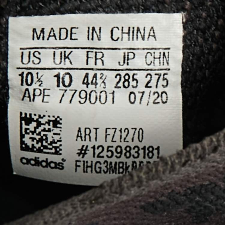 Pre Owned Yeezy x Adidas Boost 380 Size 44.5 Black/Brown Knit Fabric Onyx RF Low Top Sneakers