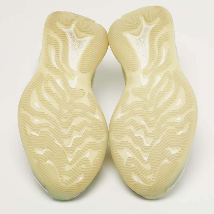 Pre Owned Yeezy x Adidas Boost 380 Size 44.5 White Knit Fabric Calcite Glow Low Top Sneakers