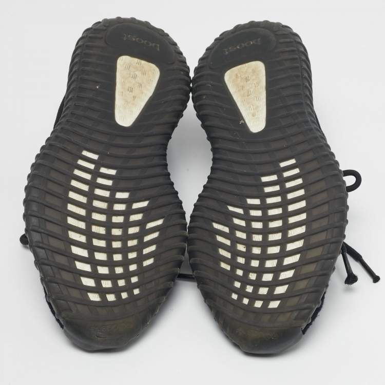 Pre Owned Yeezy x Adidas Boost 350 V2 Size 43.5 Black Knit Fabric Low Top Sneakers