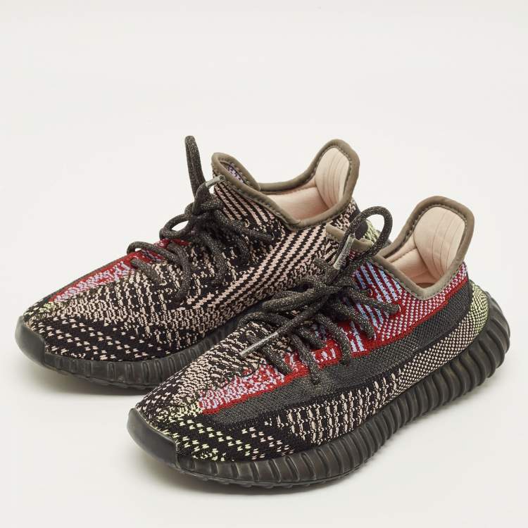 مملوكة مسبقًا Yeezy x Adidas Boost 350 V2 Yecheil Size 38.5 Multicolor Knit Fabric Low Top Sneakers